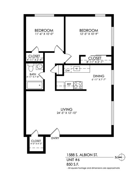 A black and white image of a floor plan for a living space.